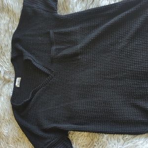 Waffle knit oversized shirt